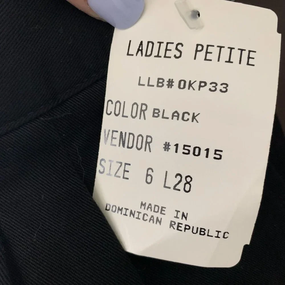 Vintage LL Bean Pleated Front Pants 6P Black Pockets Button Zip Deadstock - Picture 6 of 6